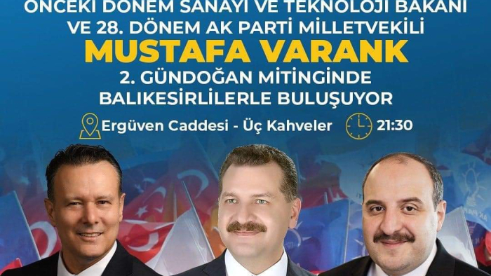 Mustafa Varank Balıkesire geliyor..!
